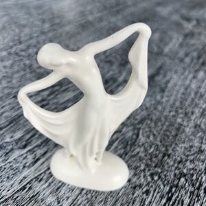 Art Deco 5" Tall Excellent White Porcelain Woman Dancer Figurine "Perfect"
